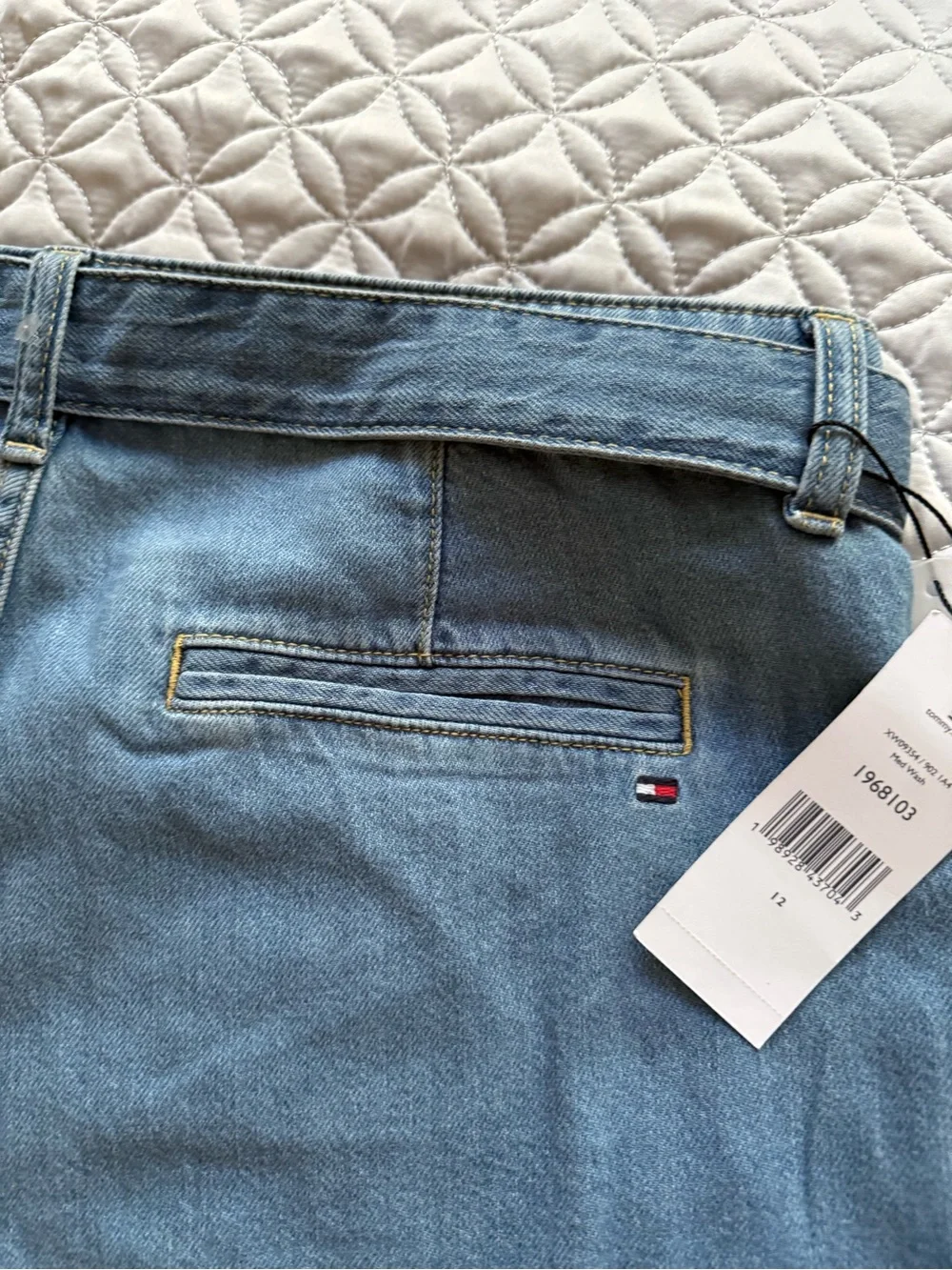 Tommy Hilfiger Light Blue Denim Tie-Waist Women's Shorts